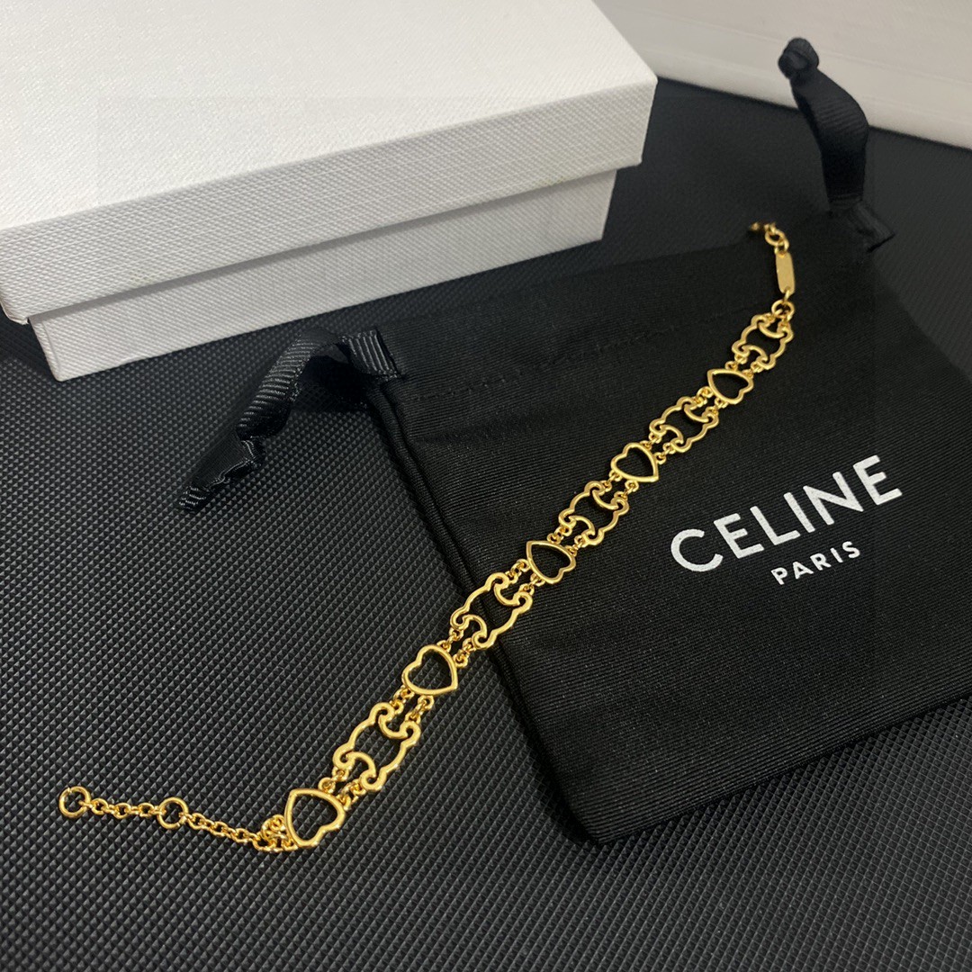 [TOP] CLINE Hollow Heart Bracelet - Celine