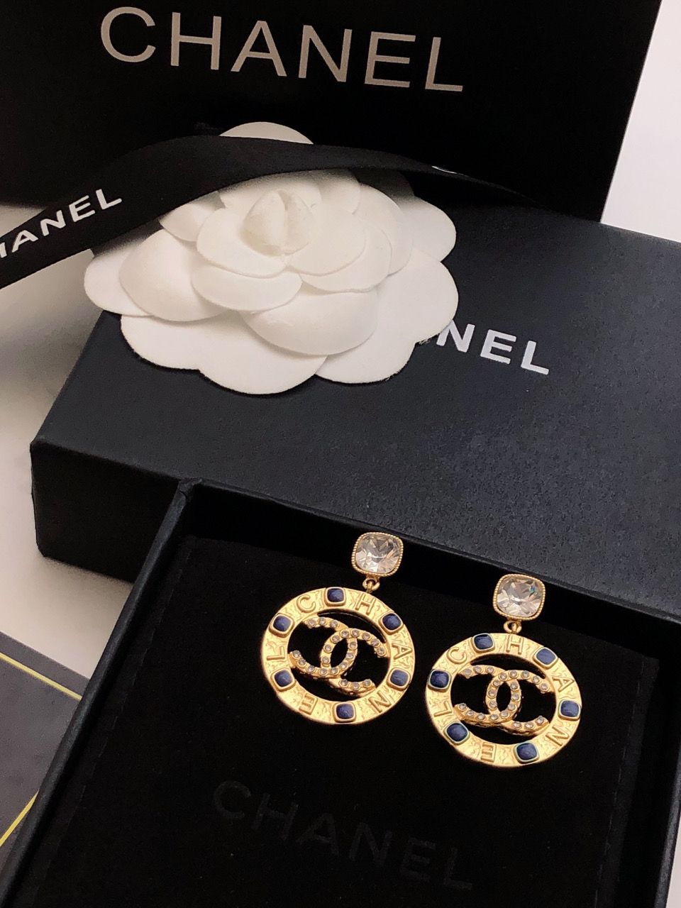 [TOP] CH@NEL DOUBLE C LOGO METAL RING Earrings - Chanel