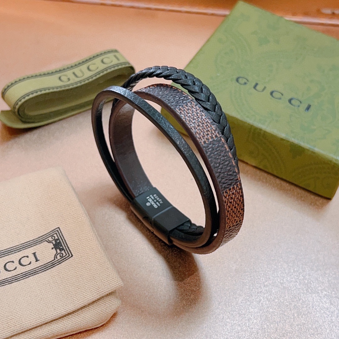 [TOP] GUCC! Men's/Women's Hand Strap Bracelet - Black - Gucci