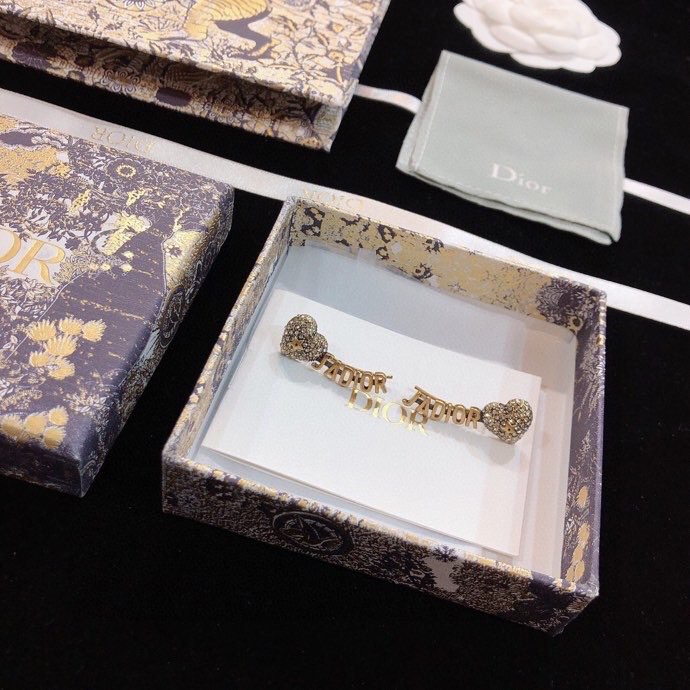 [TOP] D!or Heart Diamond earrings - Brass - Christian Dior