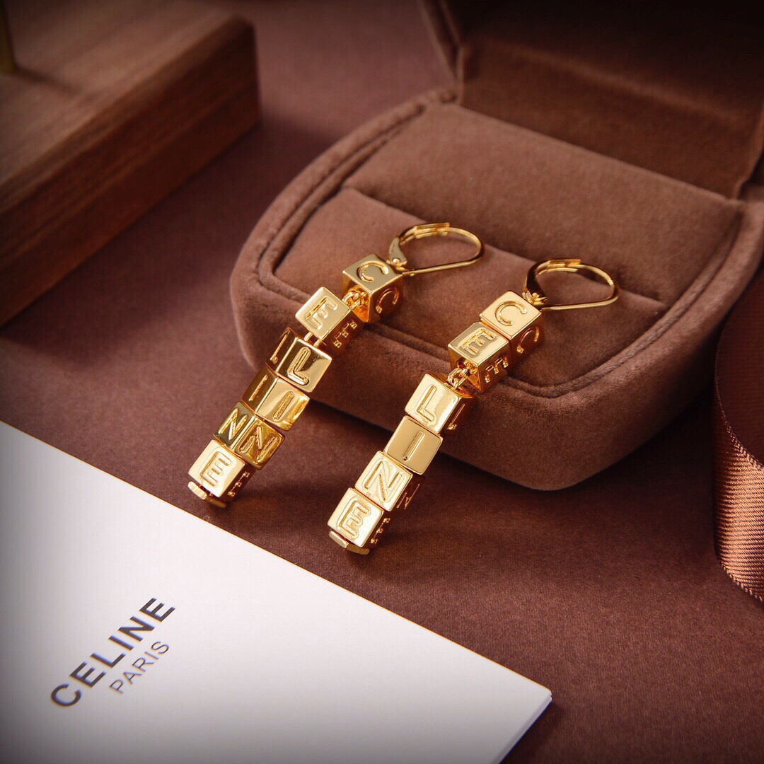 [TOP] CLINE Letter Earrings - 2 Colors - CELINE