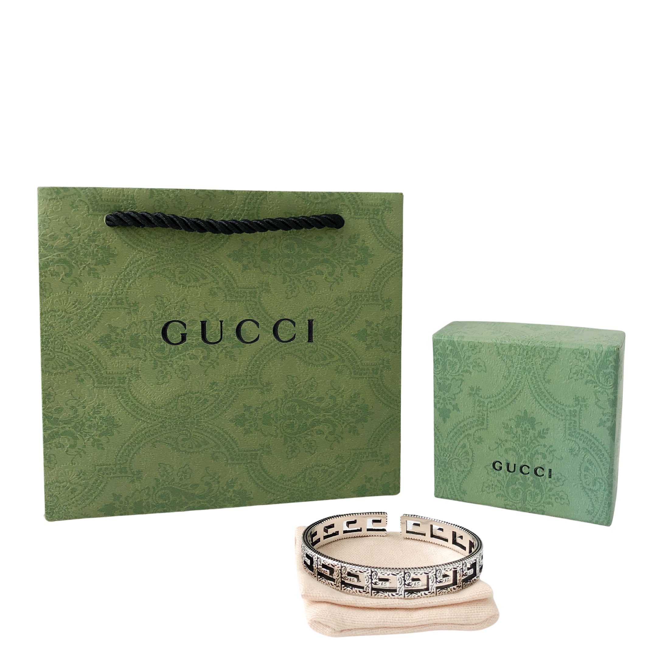 [TOP] GUCC! Open Bracelet - Silver - Gucci