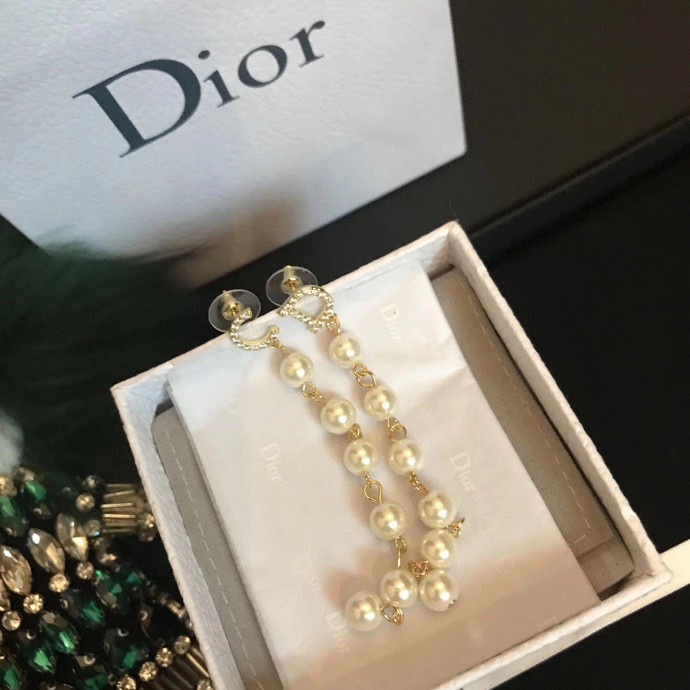 [TOP] D!or Tassel Pearl earrings - Gold - Christian Dior