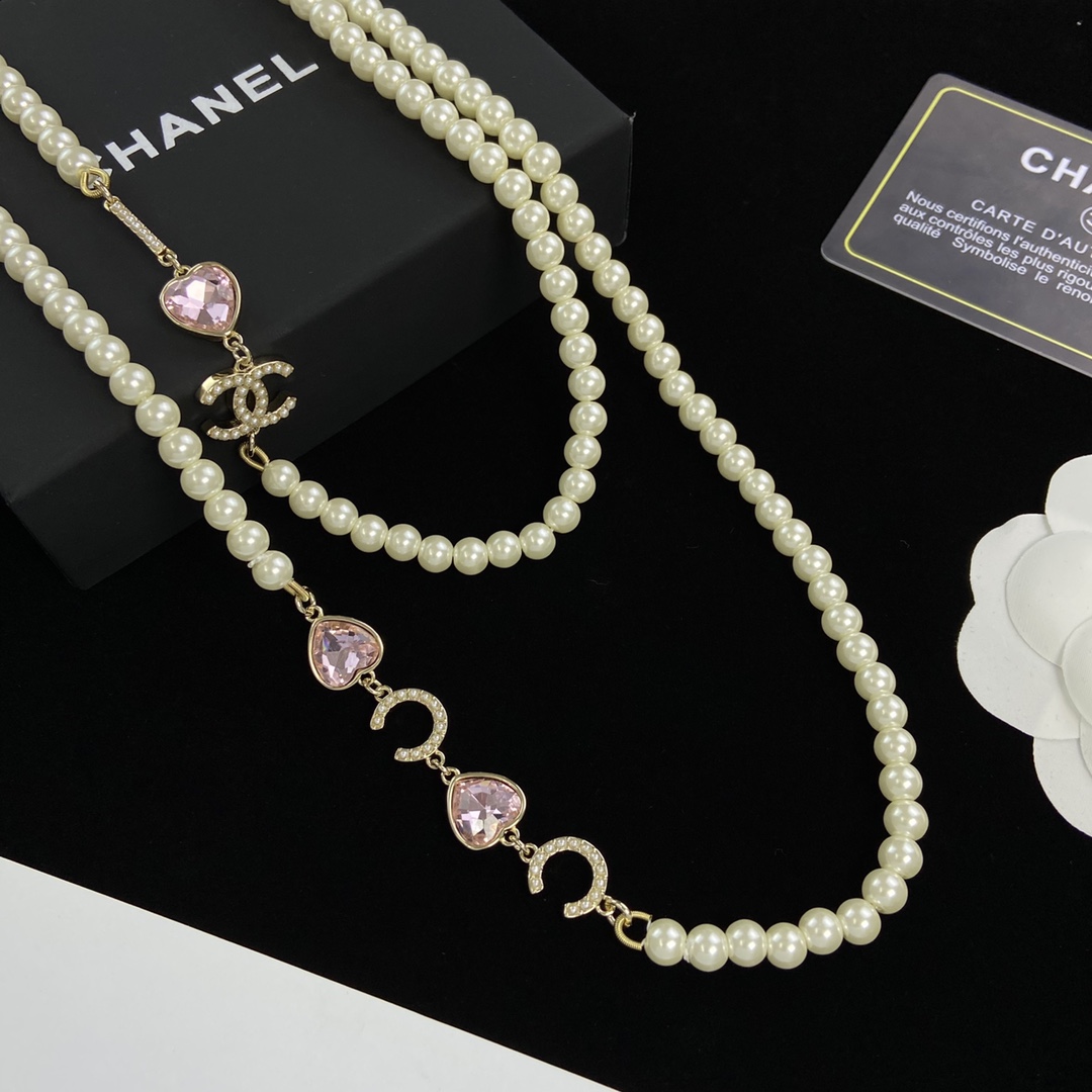 [TOP] CH@NEL Long Pearl Necklace - Chanel