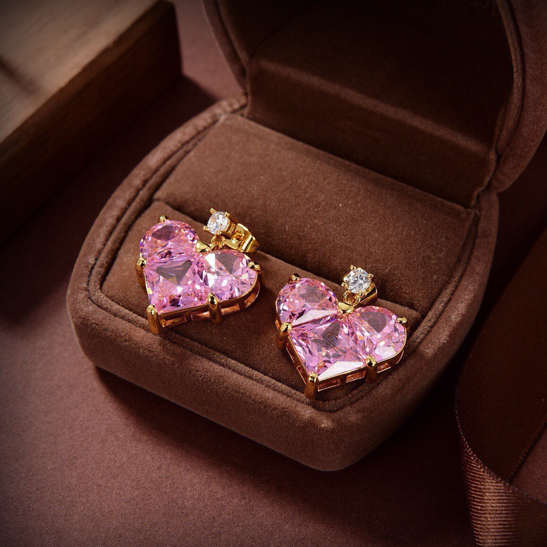 [TOP] CLINE Sakura Pink Crystal Earrings - Celine