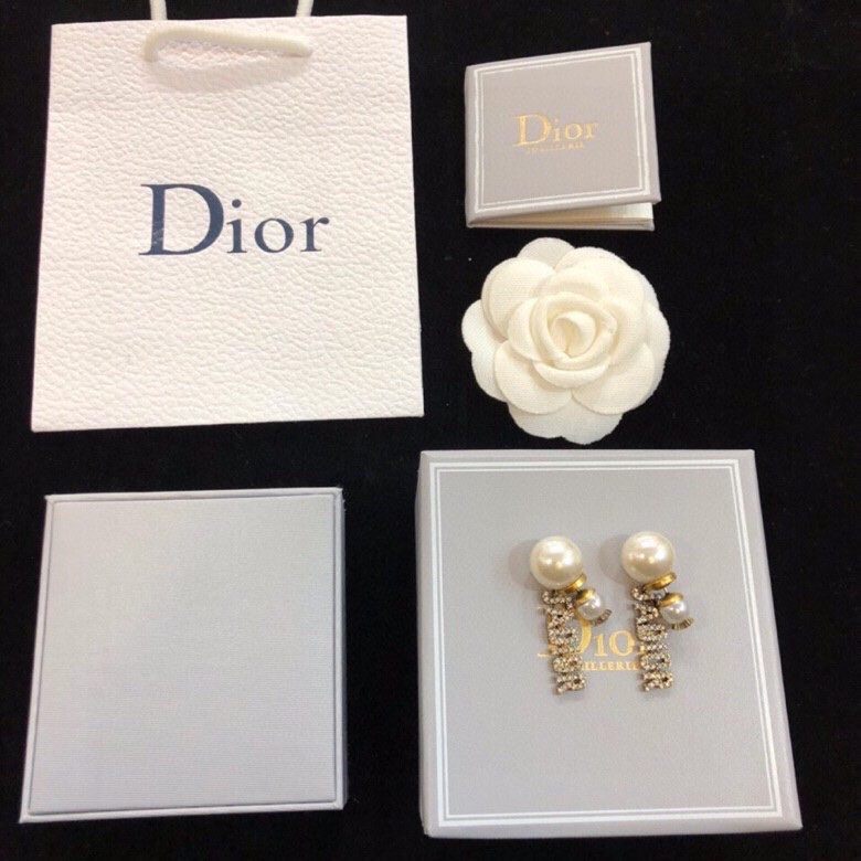 [TOP] D!or vintage gold finish earrings - Gold - Christian Dior