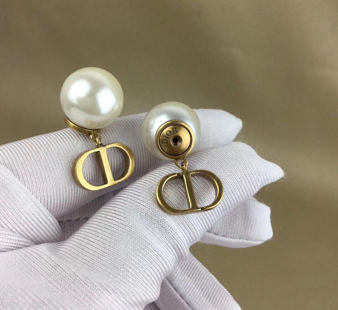 [Top] D!or Pearly Stud Earrings - Christian Dior