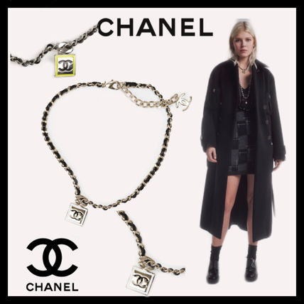 [TOP] CH@NEL Chain Rope Square Necklace - Chanel