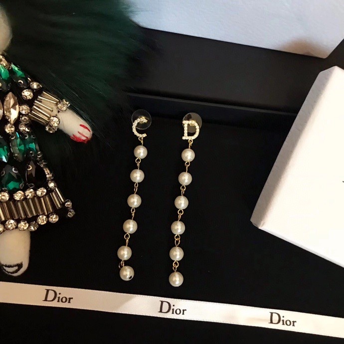 [TOP] D!or Tassel Pearl earrings - Gold - Christian Dior