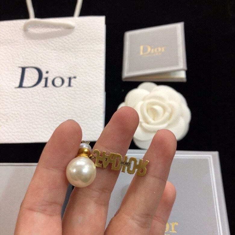 [TOP] D!or vintage gold finish earrings - Gold - Christian Dior