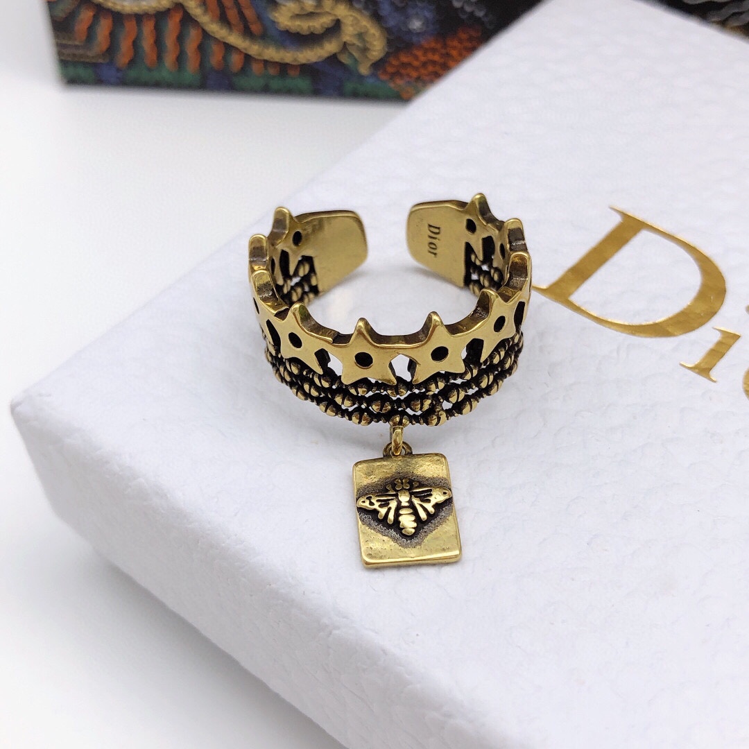 [TOP] D!or Vintage Star Bee Rings - Brass - Christian Dior