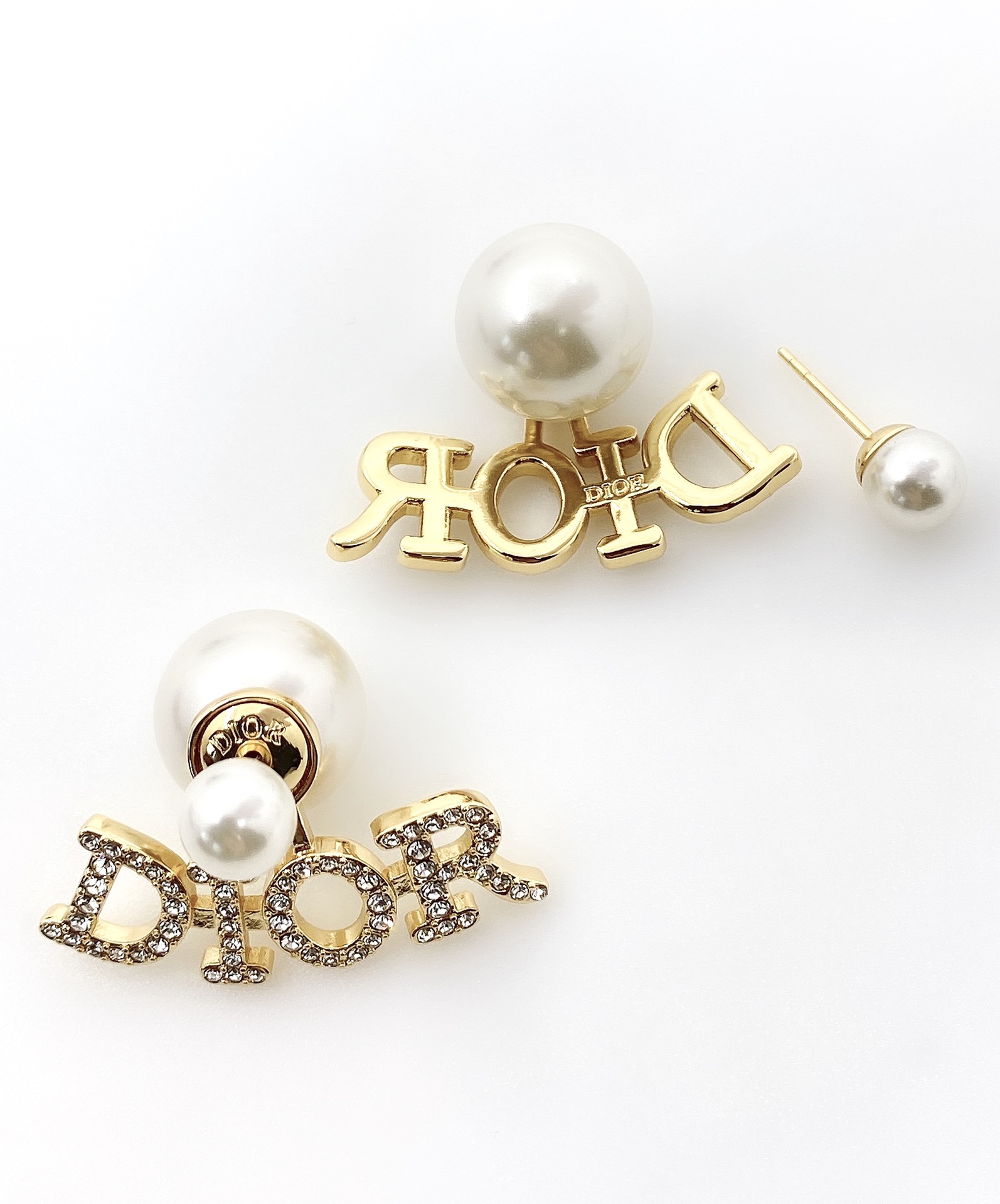 [TOP] D!or Letter Earrings - Gold - Christian Dior