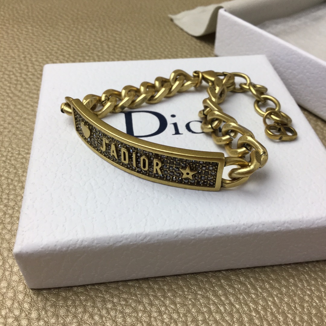 [TOP] D!or Brass Bracelet - Gold - Christian Dior