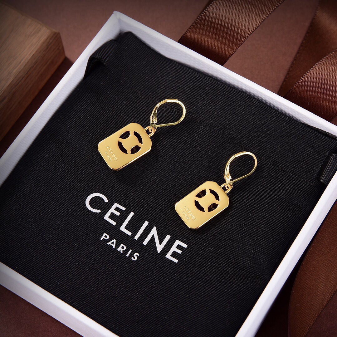 [TOP] CLINE Earrings - Gold - CELINE