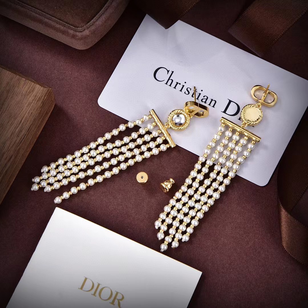 [TOP] D!or Earrings - Gold - Christian Dior