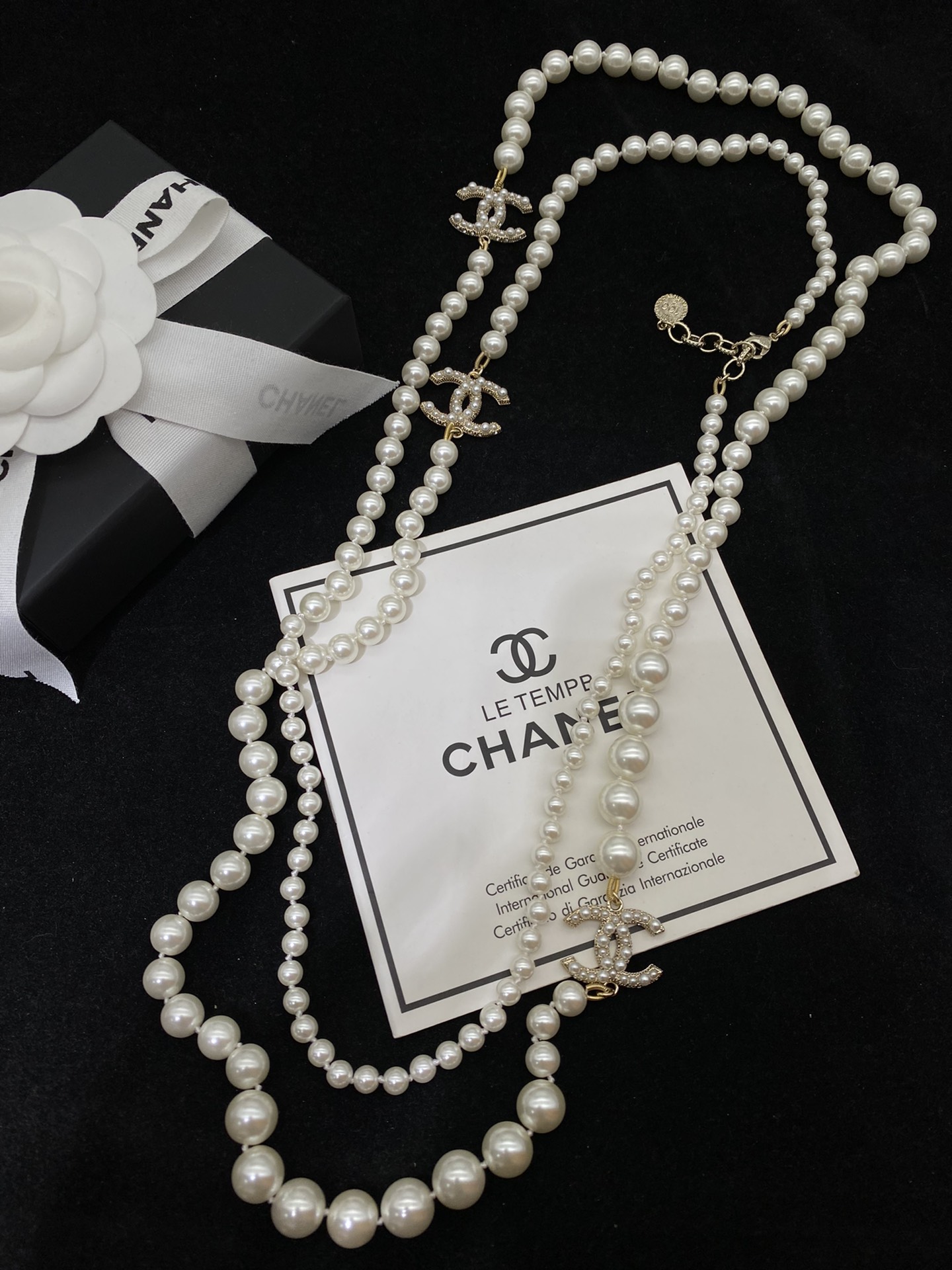 [TOP] CH@NEL Layering Pearl Necklace - Chanel