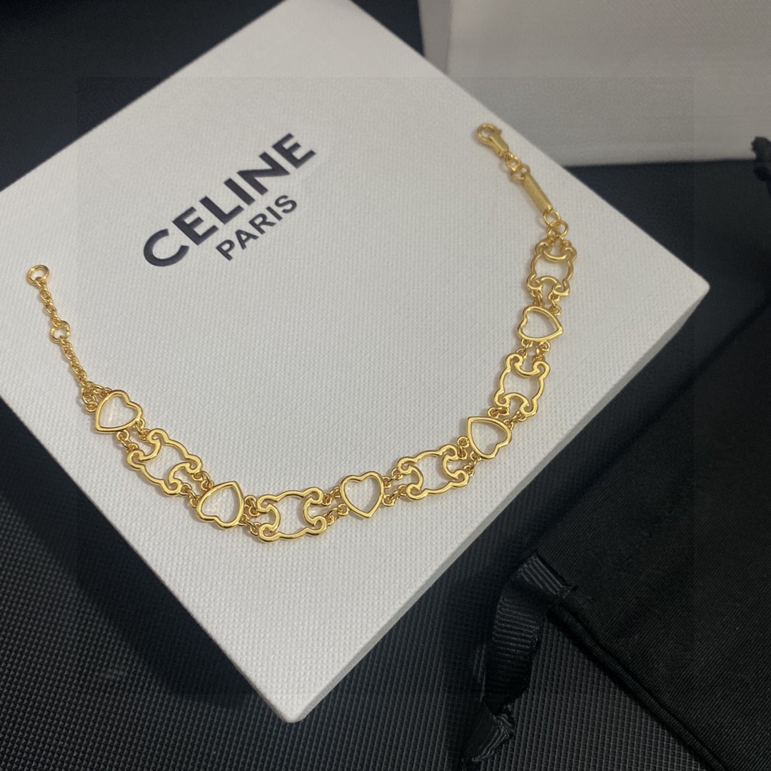 [TOP] CLINE Hollow Heart Bracelet - Celine