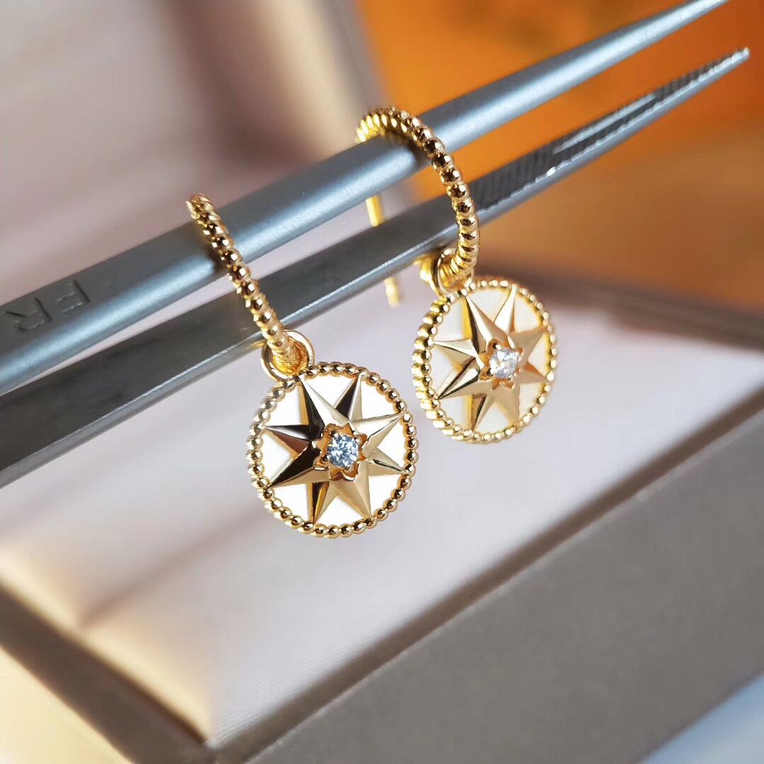 [TOP] D!or Compass Earrings - Gold - Christian Dior