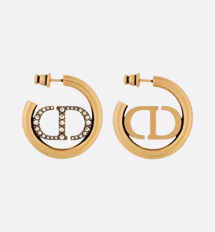 [TOP] D!or CD letter earrings - Brass - Christian Dior