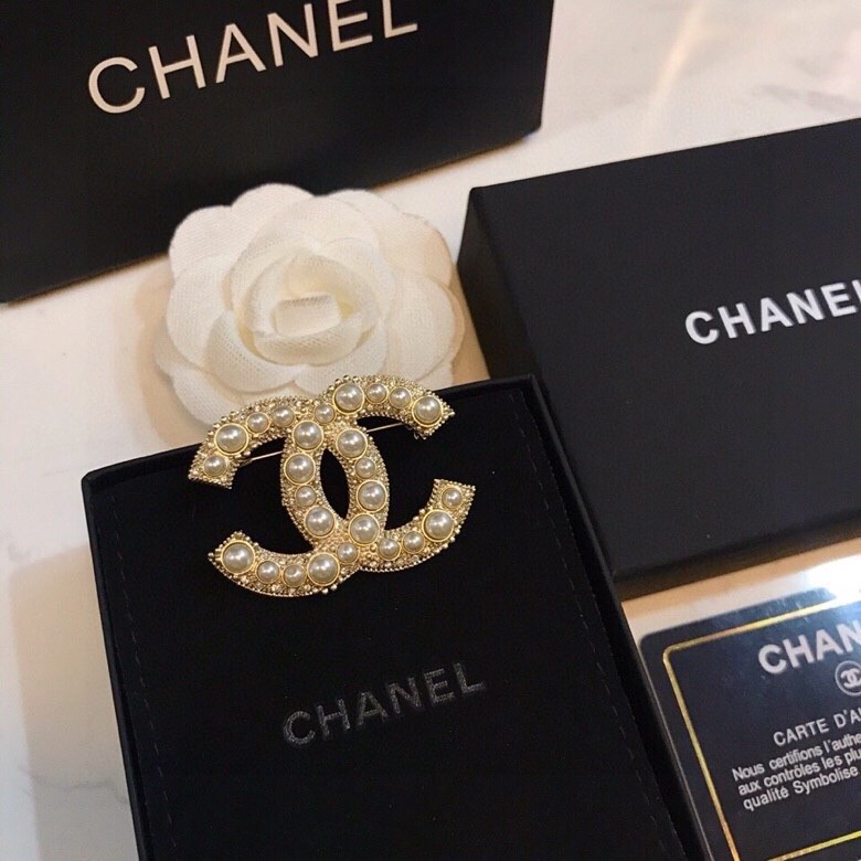 [TOP] CH@NEL Double C Pearl Classic Brooch Chanel