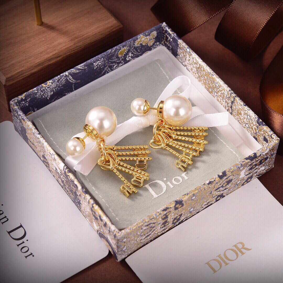 [TOP] D!or Pearl earrings - Gold - Christian Dior
