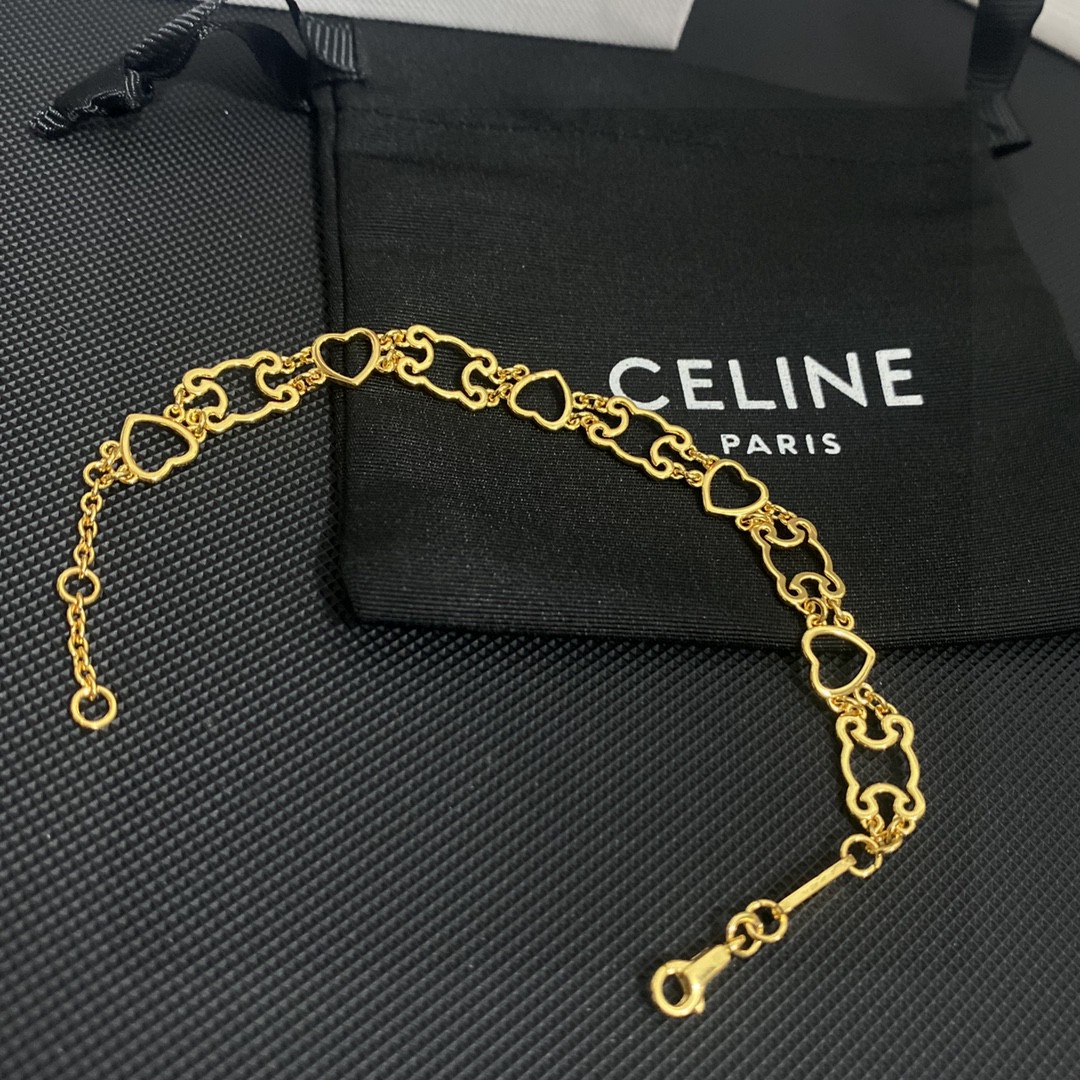 [TOP] CLINE Hollow Heart Bracelet - Celine