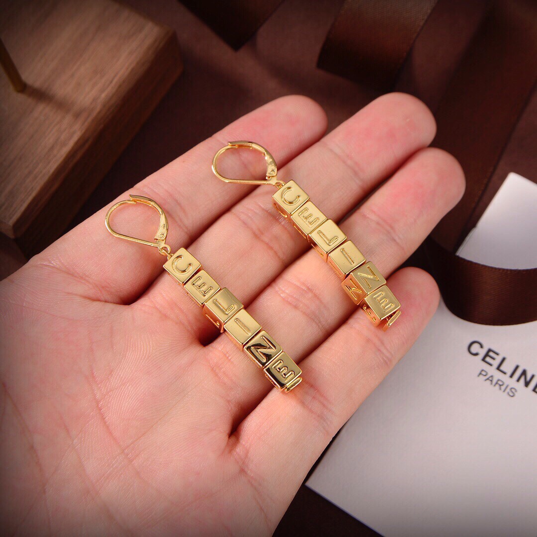 [TOP] CLINE Letter Earrings - 2 Colors - CELINE