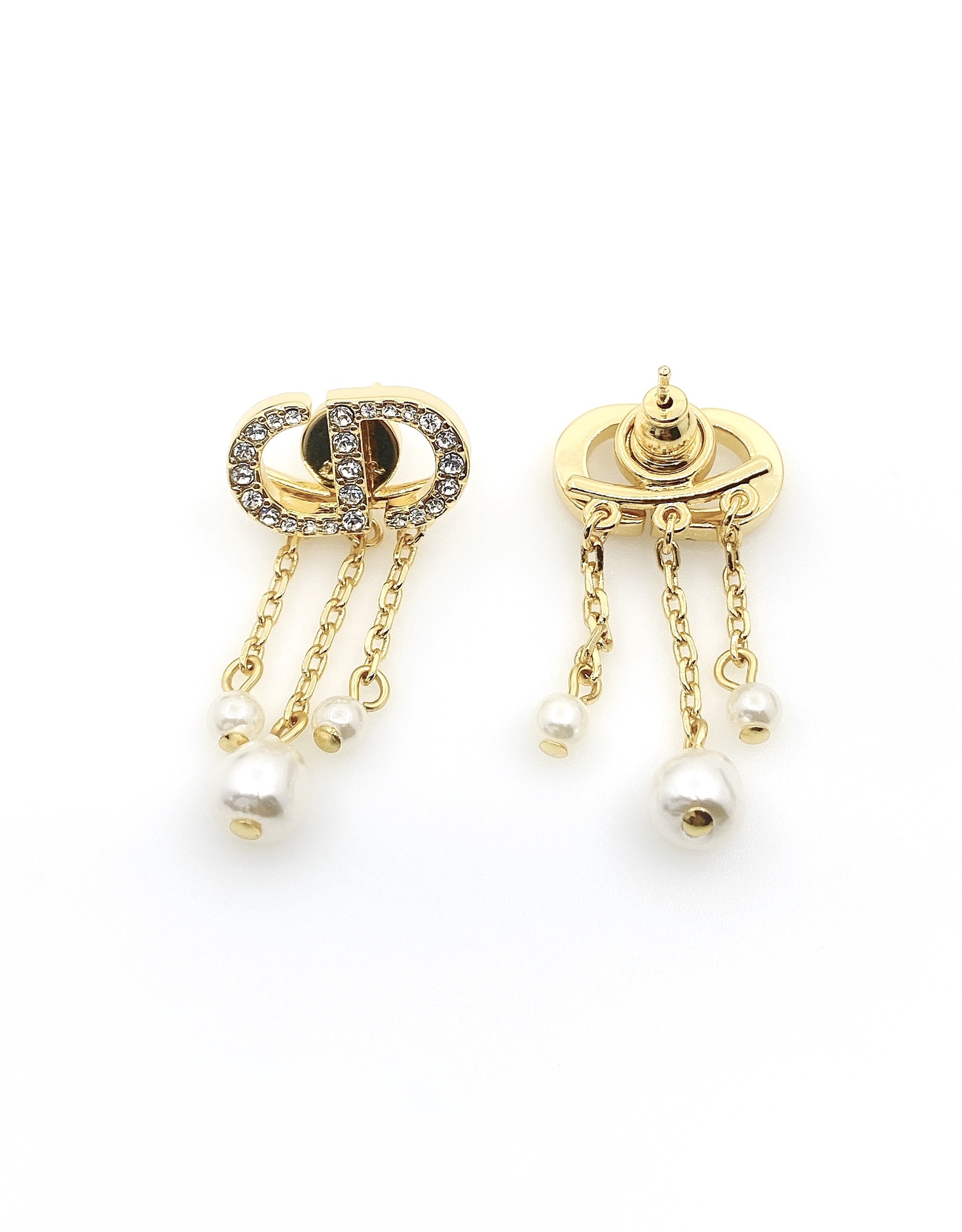 [TOP] D!or CD Tassel Earrings - Gold - Christian Dior