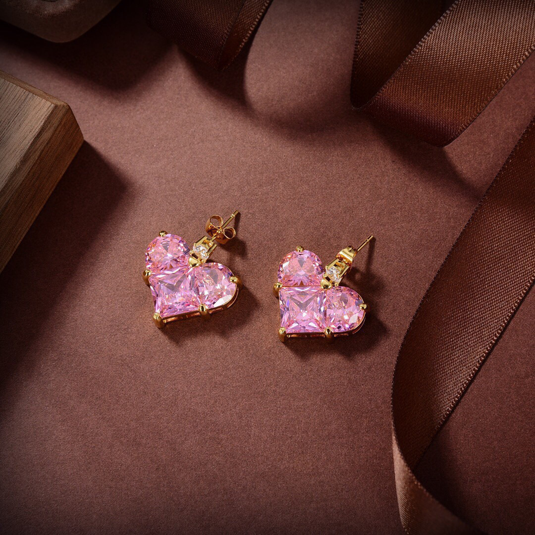 [TOP] CLINE Sakura Pink Crystal Earrings - Celine