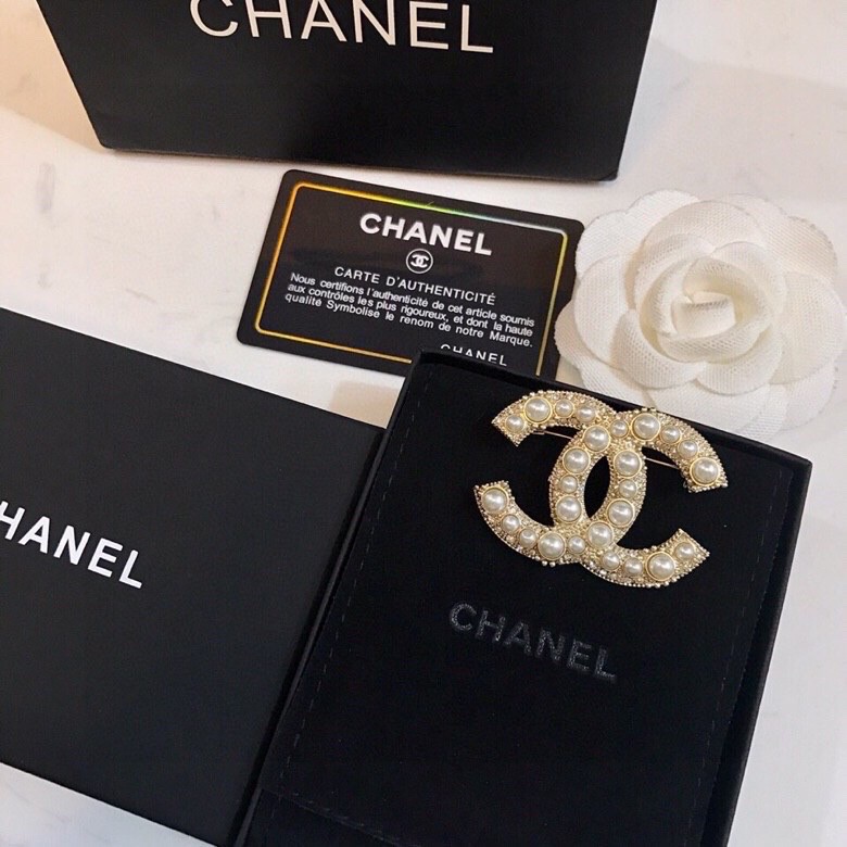[TOP] CH@NEL Double C Pearl Classic Brooch Chanel