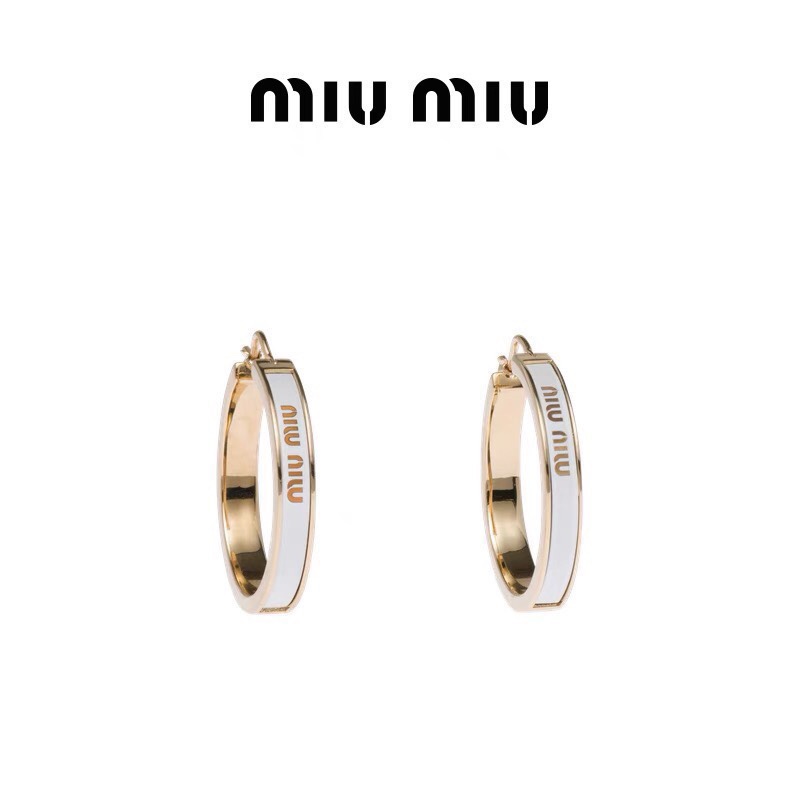 [TOP] m!u m!u LOGO Earrings - 2 Colors - miumiu