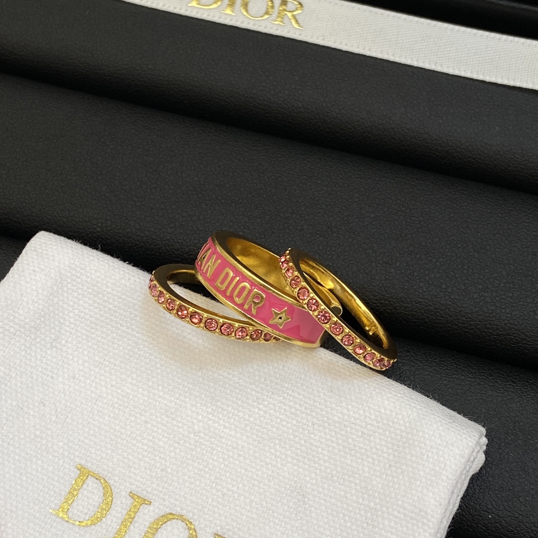 [TOP] D!or Set Of Three Rings - Pink - Christian Dior