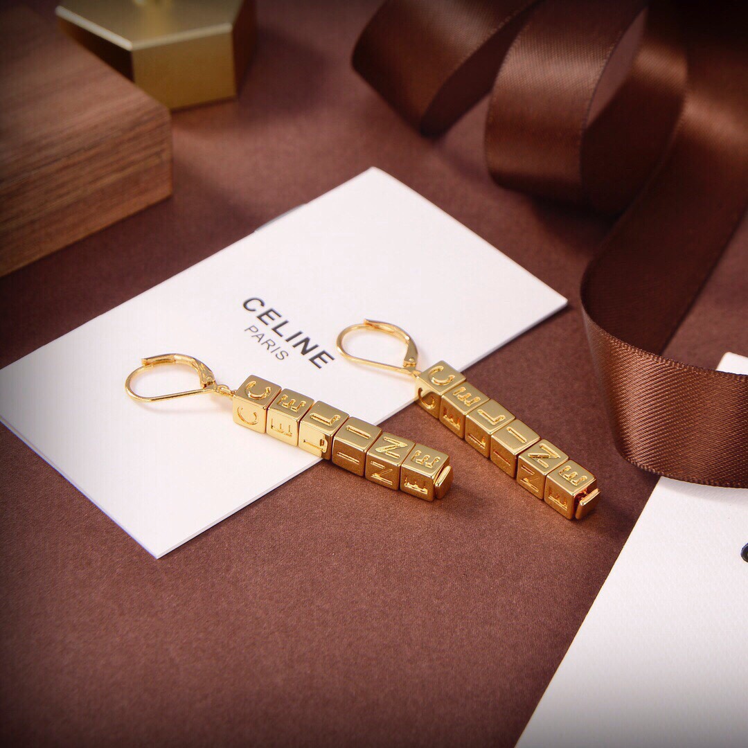 [TOP] CLINE Letter Earrings - 2 Colors - CELINE