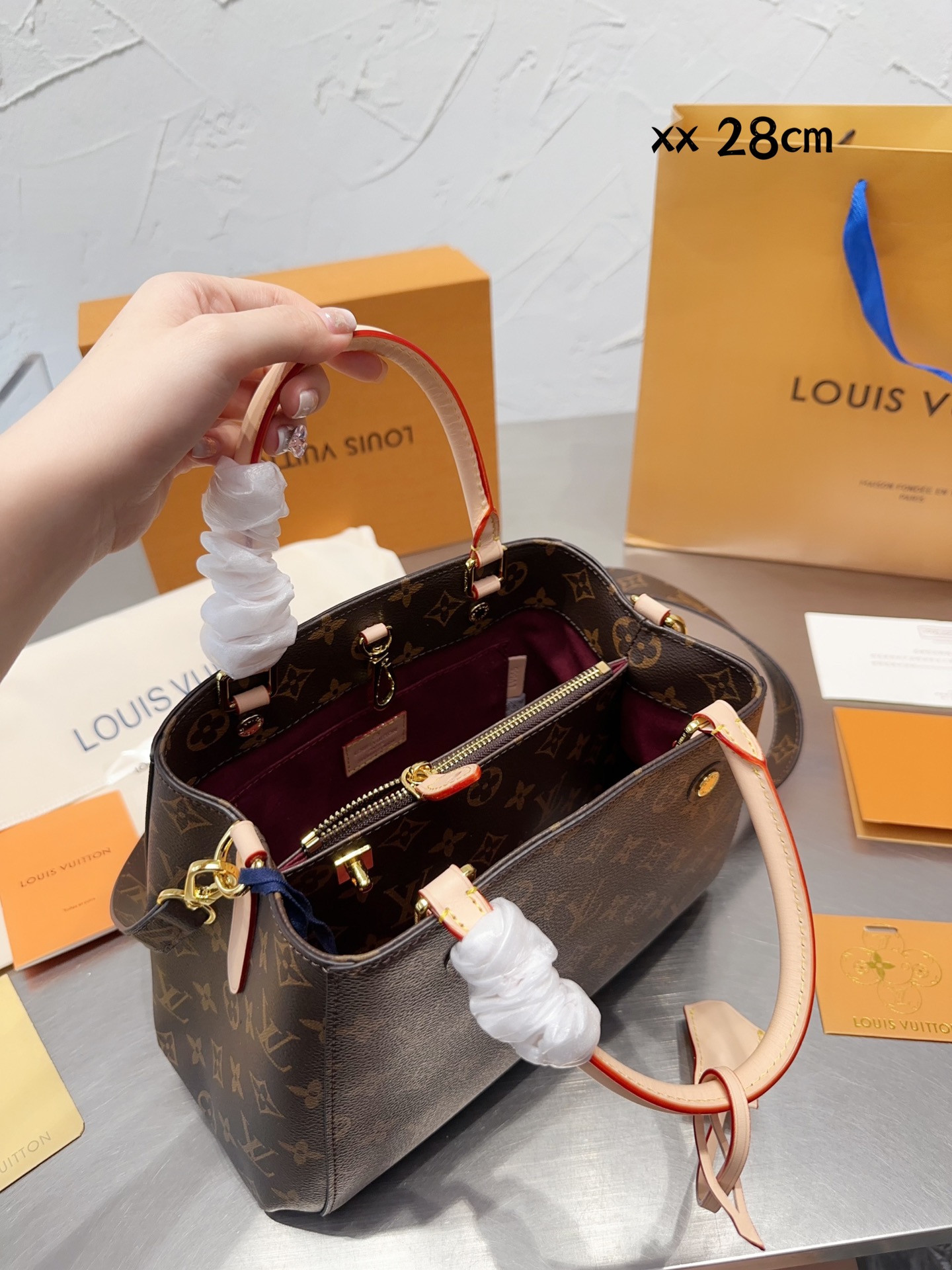 LV M41055 Montaigne Tote Bag 28cm Monogram Canvas