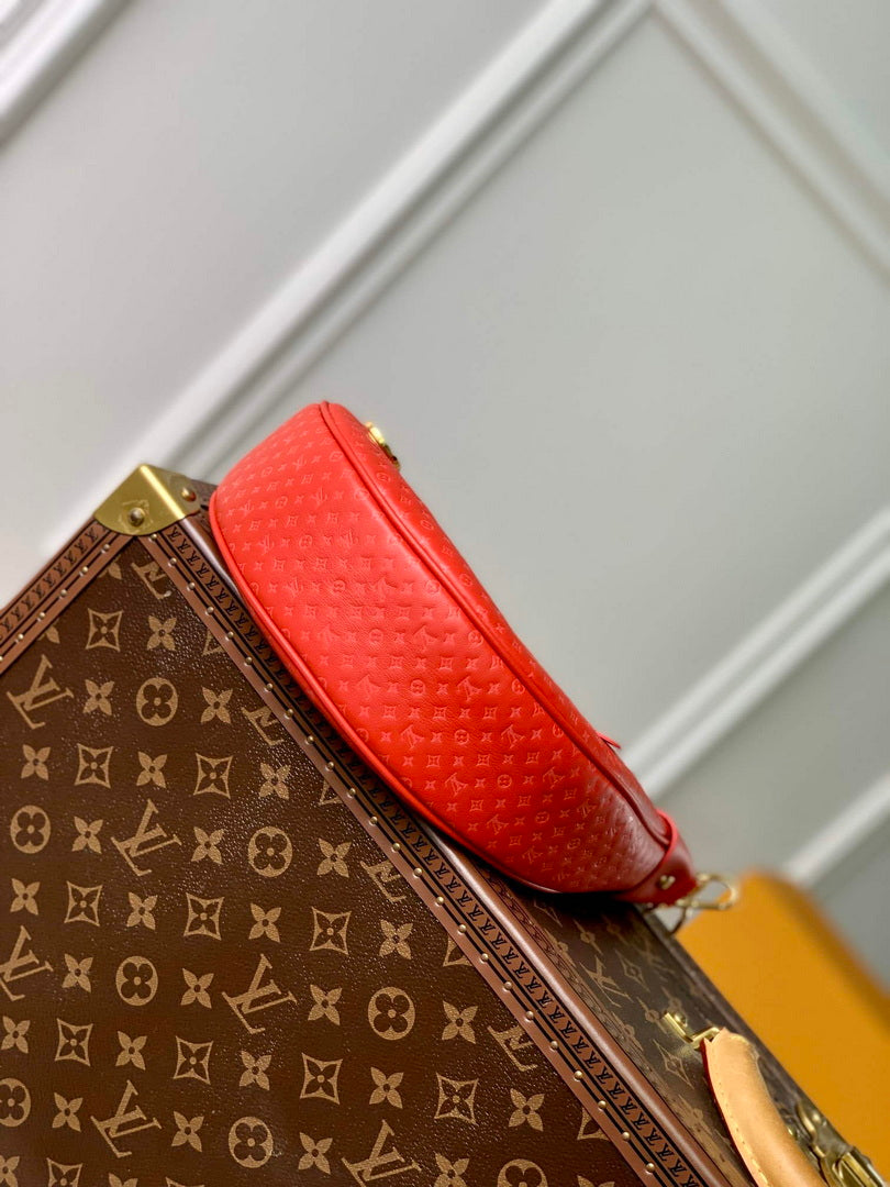 LV M22594 Louis Vuitton Loop Baguette Handbag Red