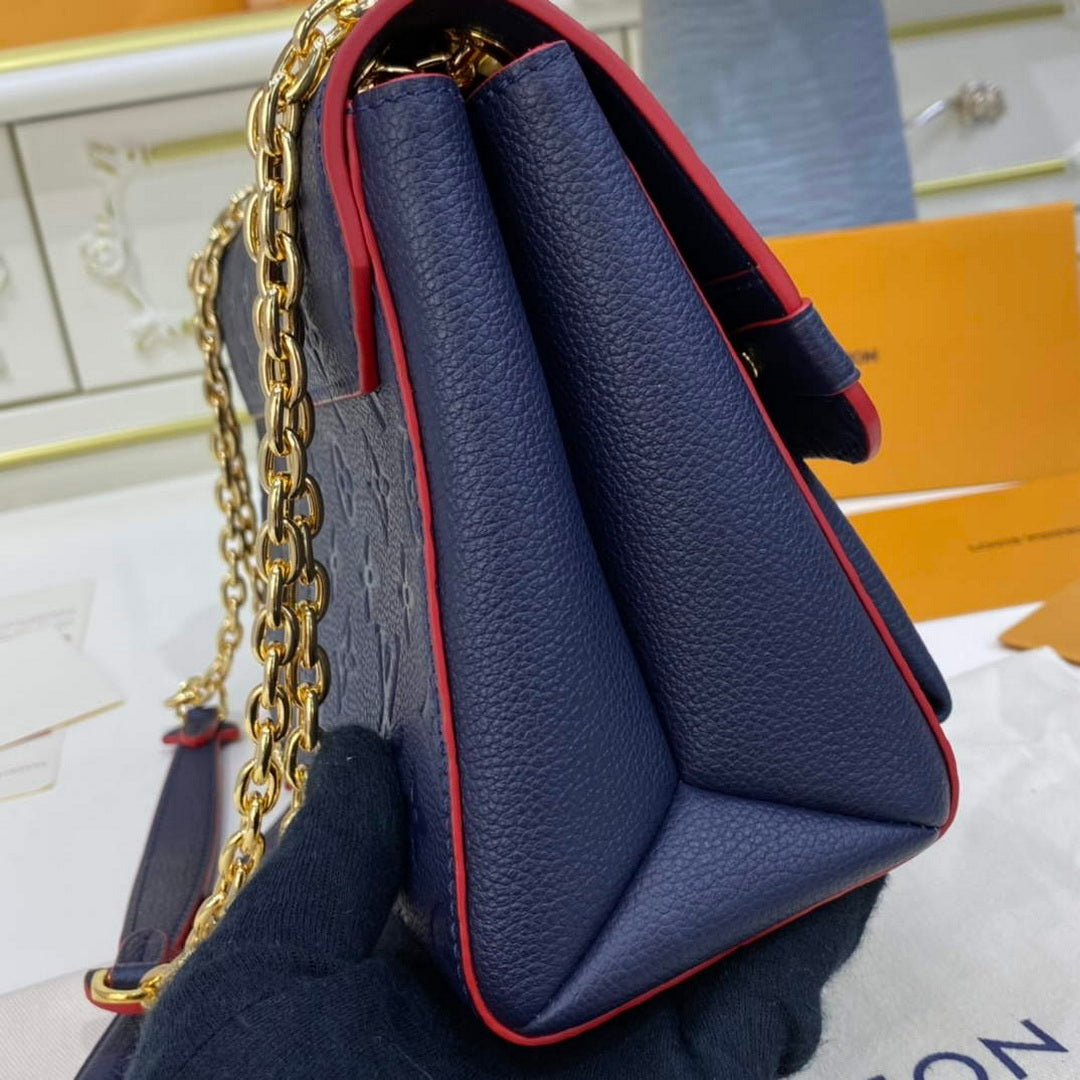 LV M52271 Louis Vuitton Vavin PM Shoulder Bag Navy Blue and Red
