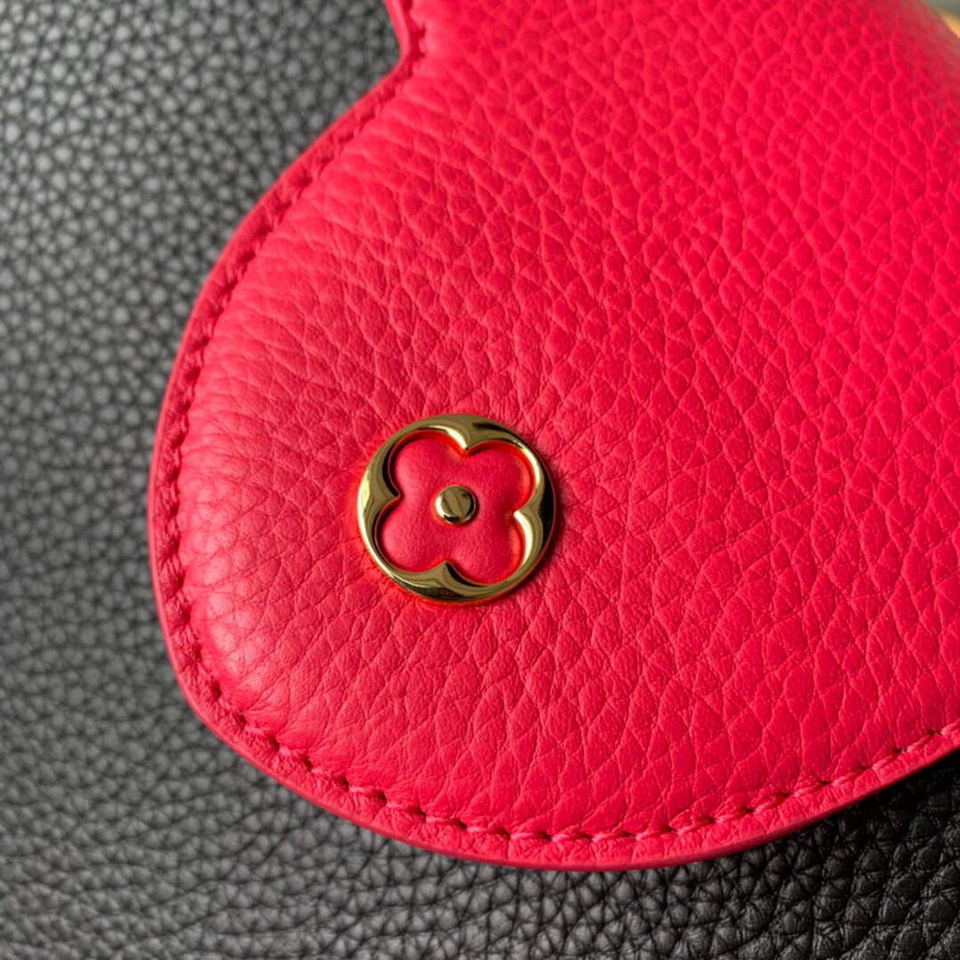 LV M94755 Louis Vuitton Capucines BB Handbag Black Rose Berlingot
