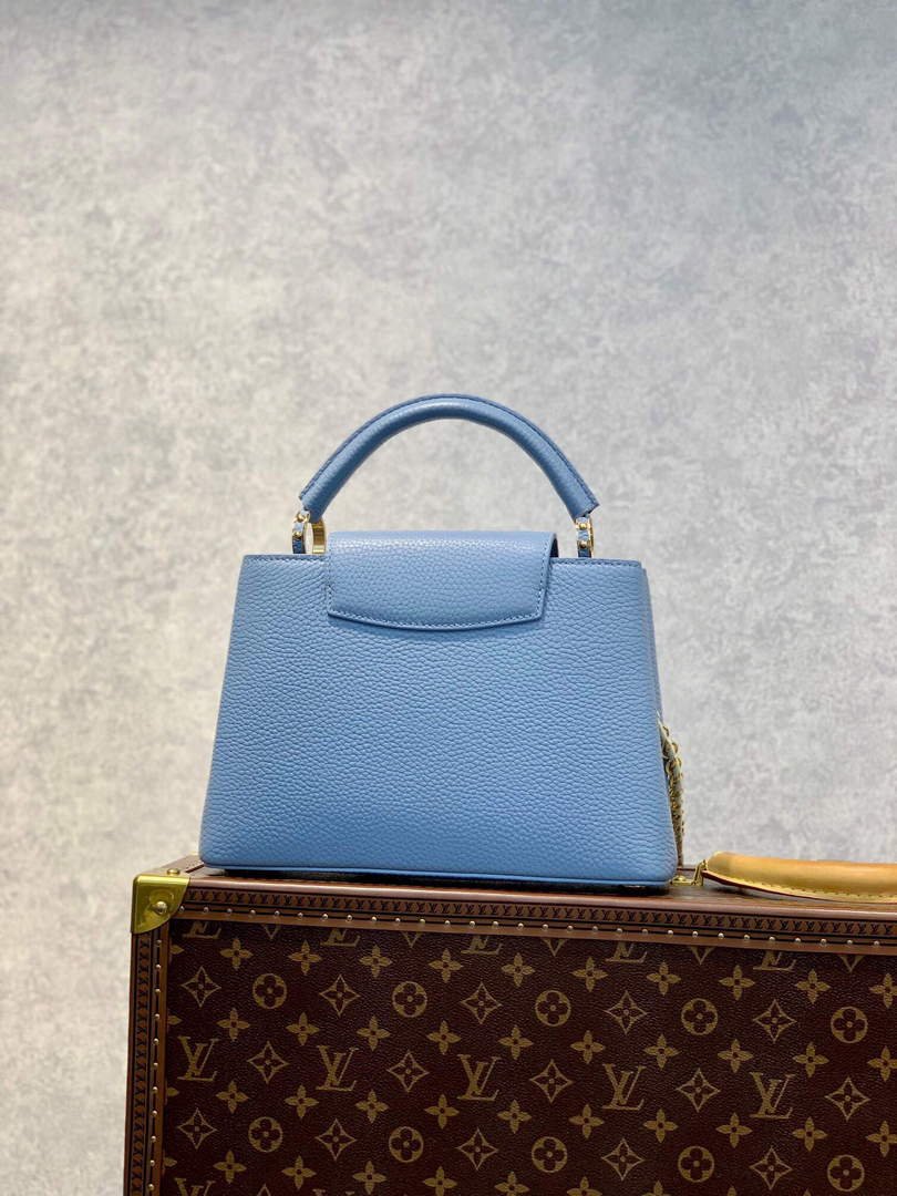 LV M59512 Louis Vuitton Capucines BB Bag Iris Purple/Cr��me