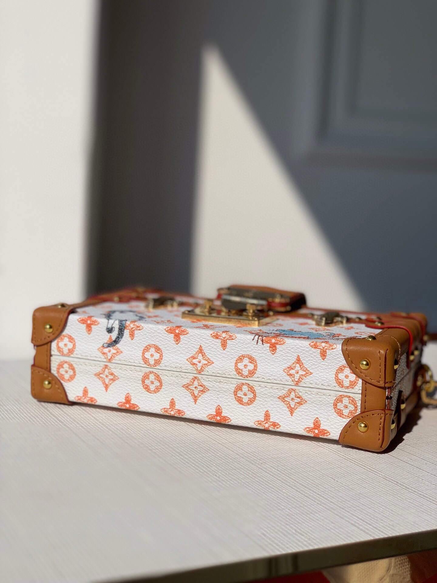 LV M40273 Louis Vuitton Petite Malle Monogram M54180 White and Yellow