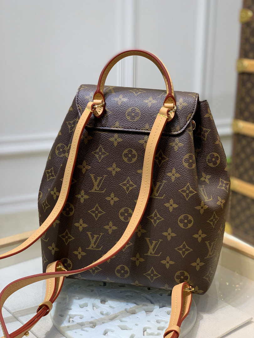 Louis Vuitton LV M45501 Montsouris PM monogram anvas natural leather