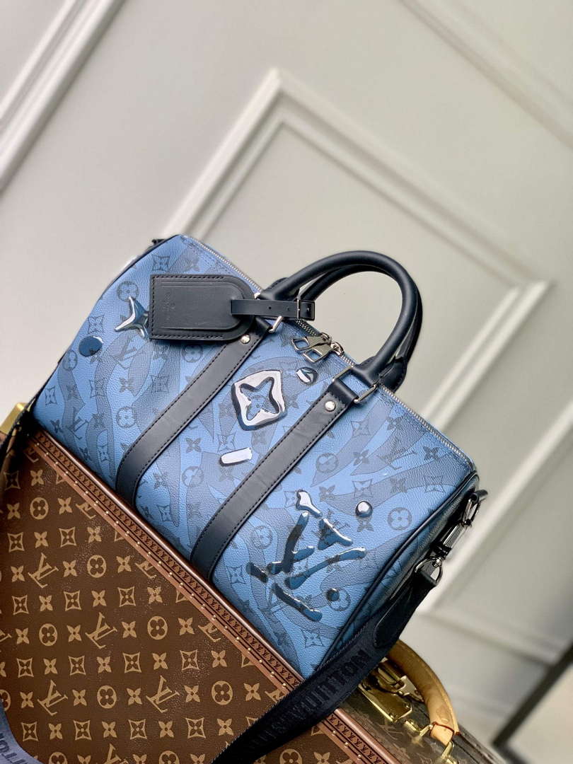 LV M22573 Louis Vuitton Keepall Bandouli��re 35 Abyss Blue
