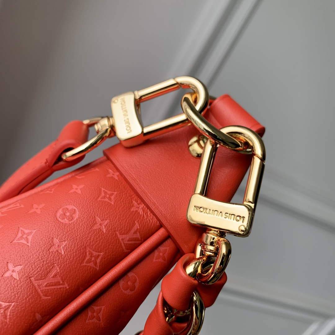 LV M22594 Louis Vuitton Loop Baguette Handbag Red