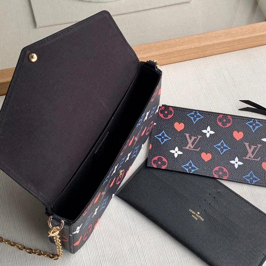 LV M80232 Louis Vuitton M69977 Game on Felicie Pochette Bag Black