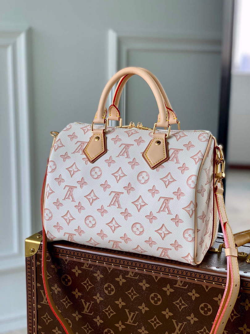 LV M20852 Louis Vuitton Speedy Bandouliere 25 Handbag White