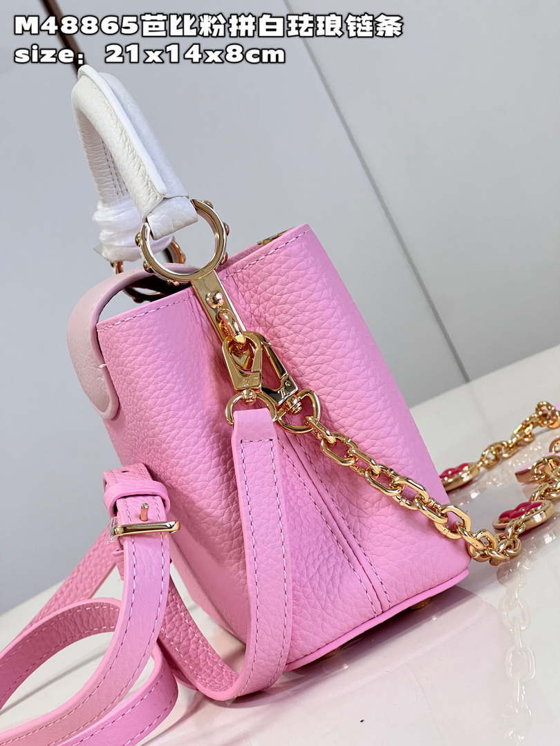 LV M22375 Louis Vuitton Capucines Mini Rose Chamallow Pink