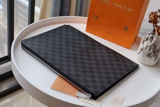 LV N41501 Louis Vuitton Pochette Joule GM Clutch Bag Damier Graphite