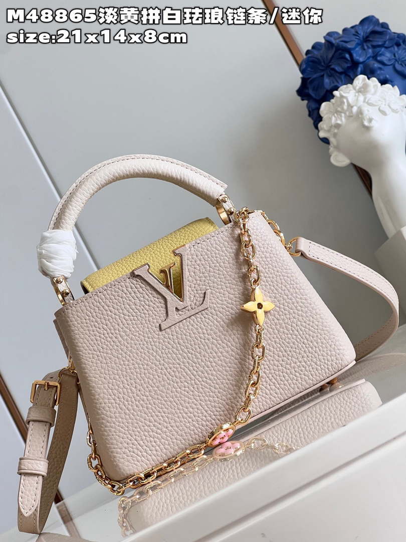 LV M22514 Louis Vuitton Capucines BB Bag Crame Beige
