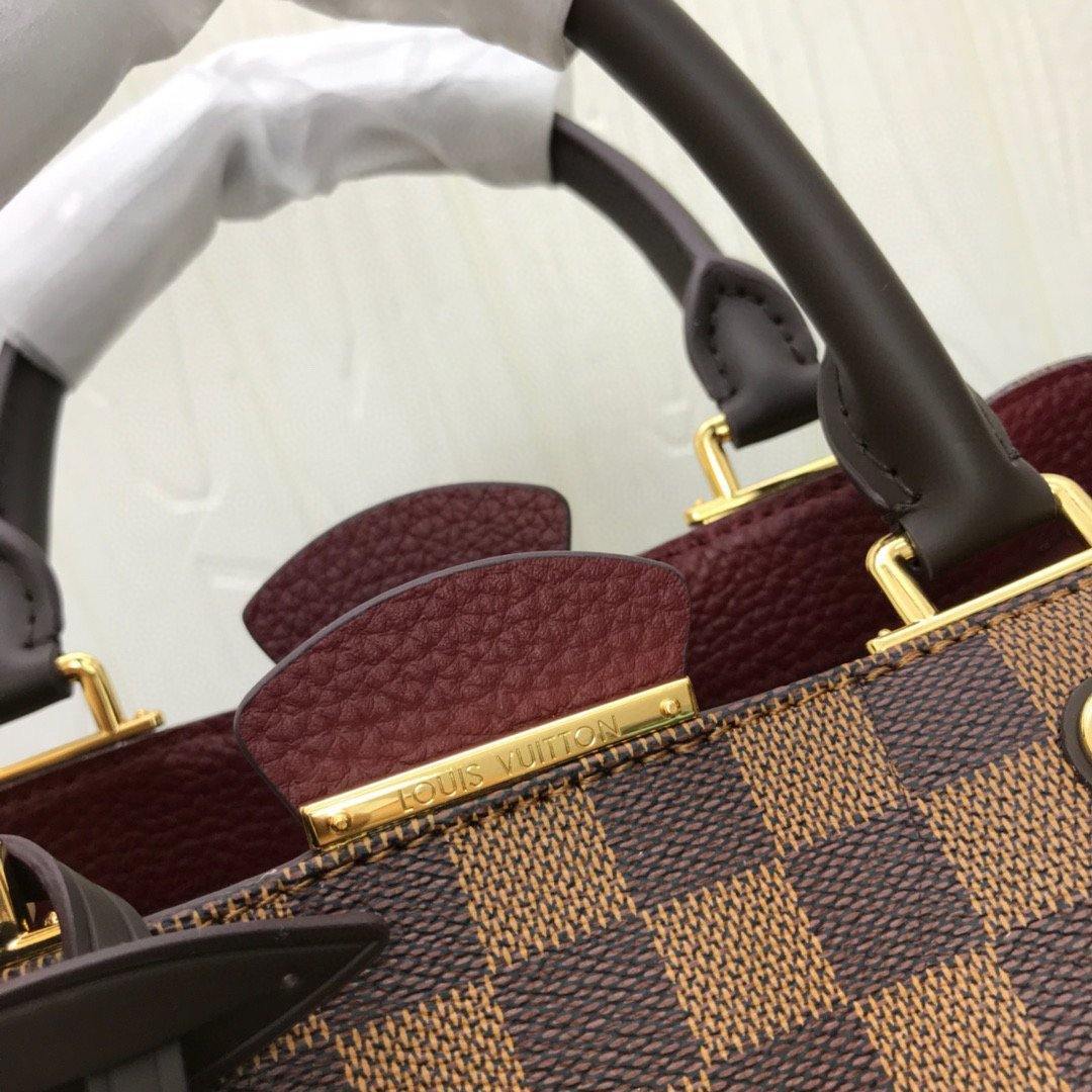 LV N44020 Louis Vuitton Brittany BB Tote Damier Ebene N41675 Wine Red