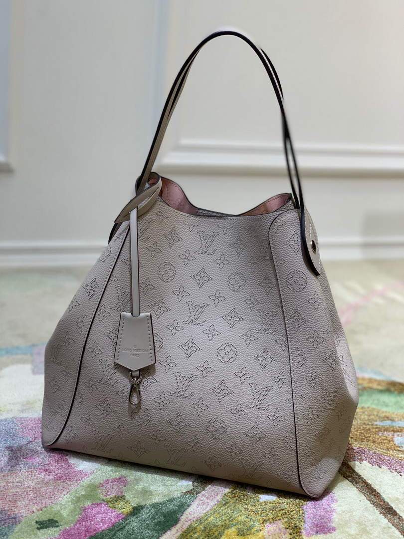 LV M53140 Louis Vuitton Hina MM Mahina Bag M57535 Galet Gray