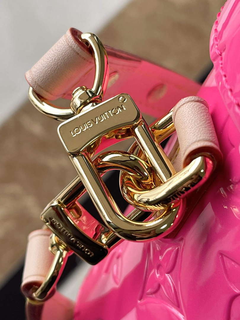 LV M24102 Louis Vuitton Astor Monogram Vernis Bag Neon Pink